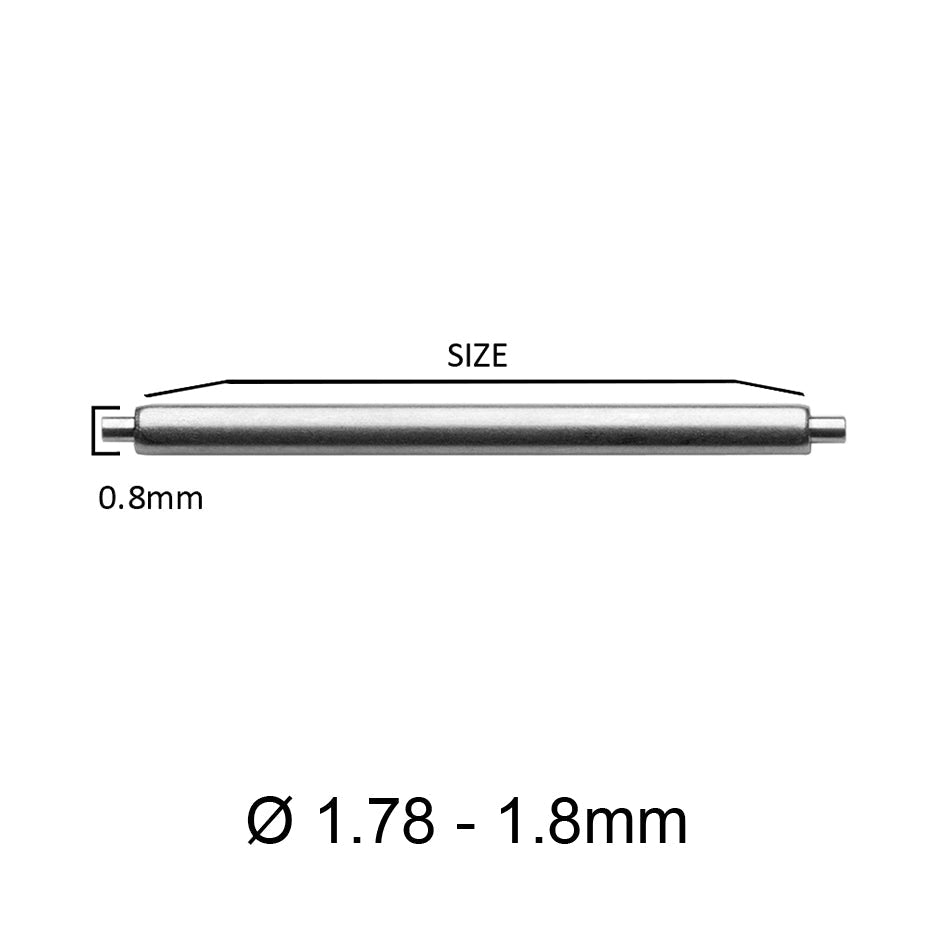 Perni a molla Ø 1.78mm - Perni a molla per cinturino dell'orologio - Acciaio inox 316L – 0.8mm - 2 pz