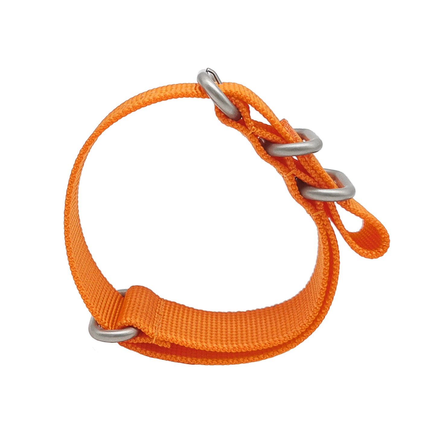 Bracelet Montre ZULU Nylon Orange - Boucle Satin - Homme - Raide et épais 2mm