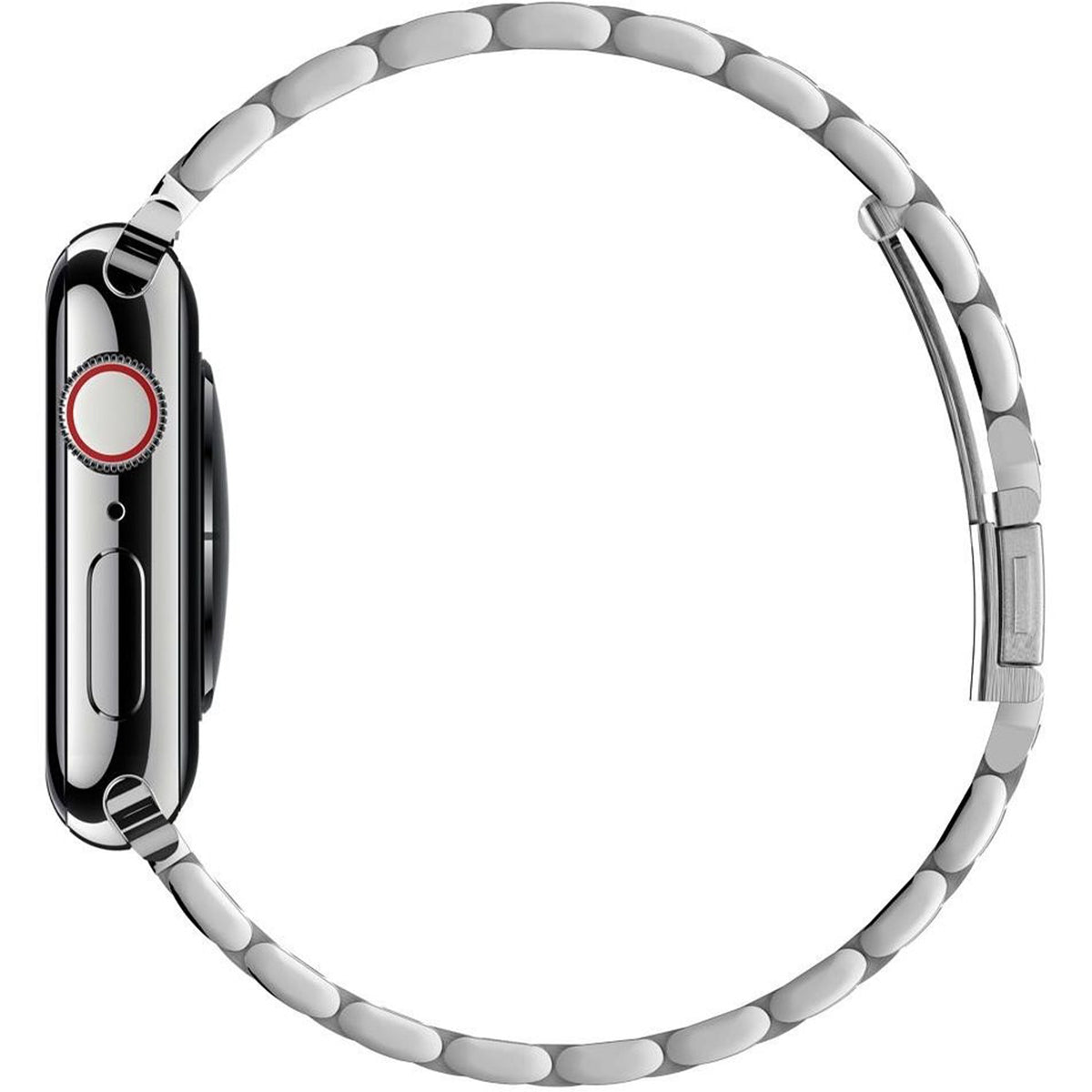 Masar Bracelet Boucle Déployante à Maillons Pour Apple Watch - Or Rose Acier Inoxydable 304L - 3 Rangées