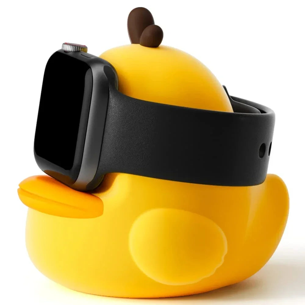 Masar Support Orologio e Supporto Caricabatterie per Apple Watch - Anatra in Silicone Design - 8cm x 8cm