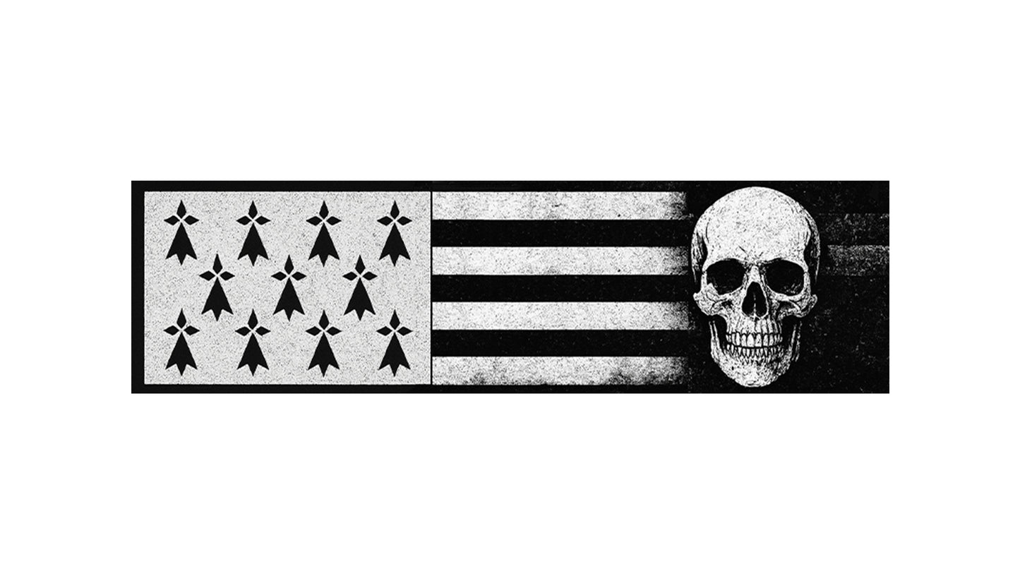 Pegatinas Bandera Tradicional Bretona Mod – Gwenn ha Du – Bretaña Breizh – 36 x 89 mm