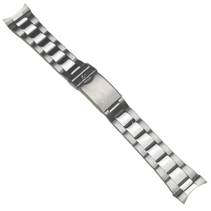 Pulsera curva premium compatible con Rolex Oyster - Acero cepillado con espejo para hombre de 20 mm