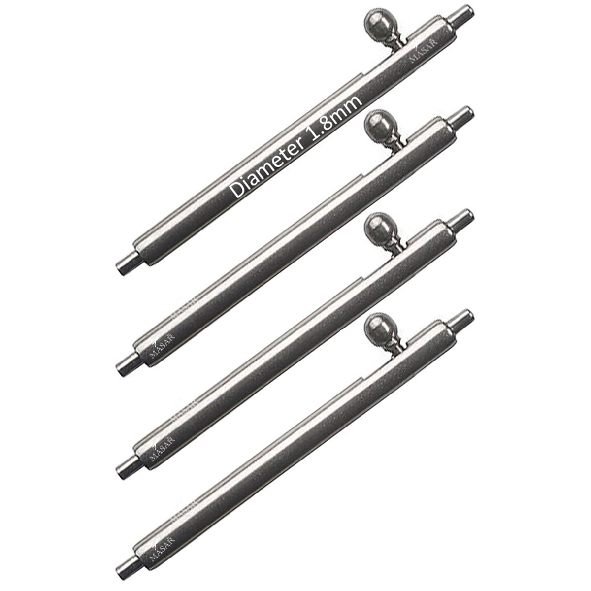 Masar Xsa Ø 1,8mm Barrettes a ressort Rpide Bracelet de Montre - Quick Release - Inox – 0,8mm 4 Pcs
