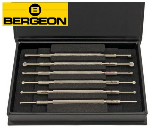 Bergeon 1895‑AC6 – Juego de 6 cortadores de rodillos de acero endurecido de doble cara – Fabricados en Suiza