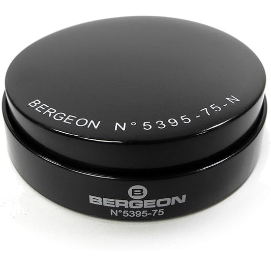 Bergeon 5395‑75‑N – Almohadilla de gel antideslizante negra para reloj, Ø 75 mm (fabricada en Suiza)