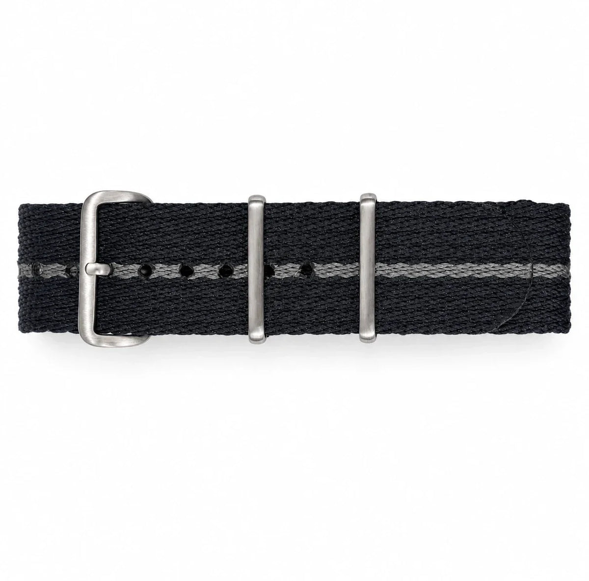 Masar Bracelet Nato Noir / Gris - Nylon Doux Souple Tressé 1,5mm - Premium