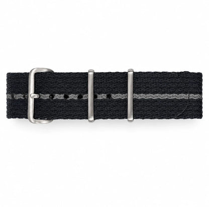 Masar Bracelet Nato Noir / Gris - Nylon Doux Souple Tressé 1,5mm - Premium