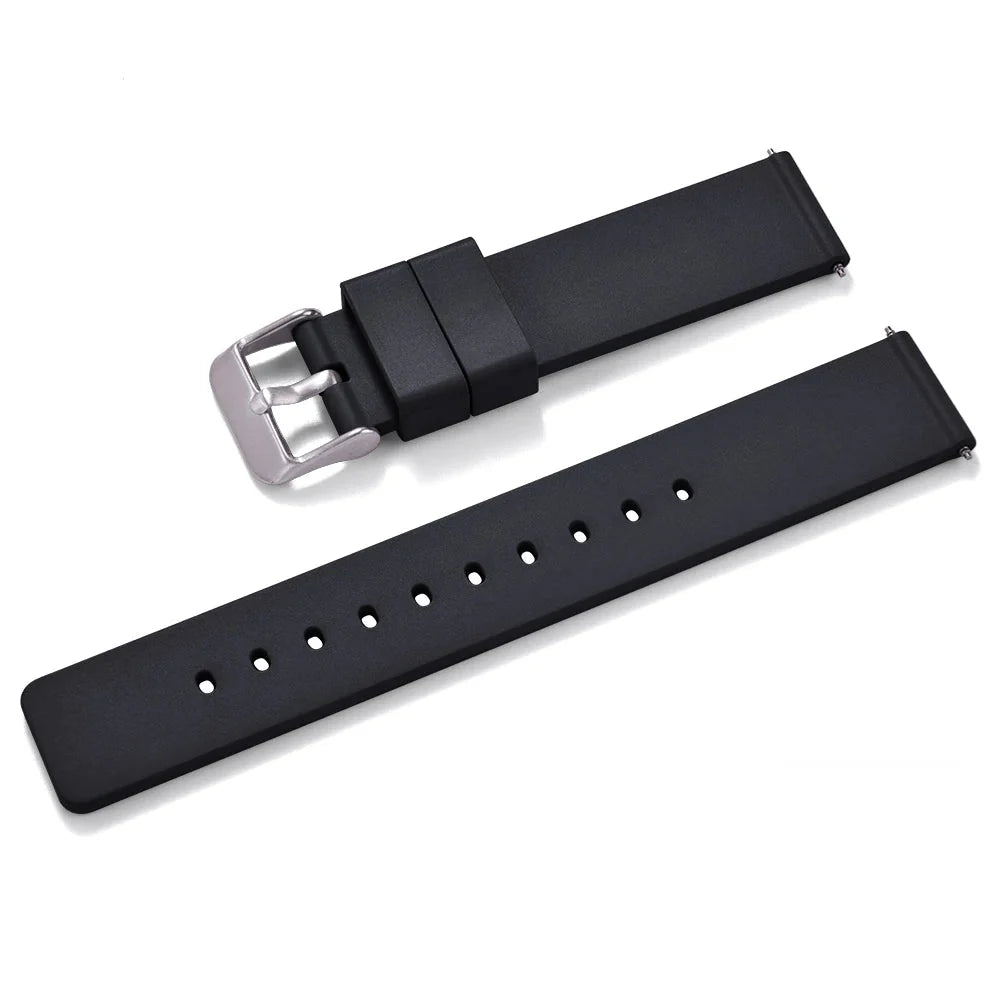 Bracelet Montre en Caoutchouc FKM Lisse - Libération Rapide - Universel