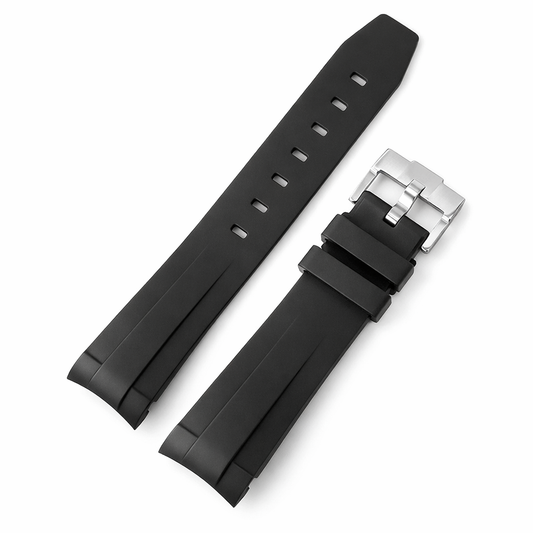 Bracelet Montre pour Oyster / Black Bay en Caoutchouc FKM Vulcanisé - Boucle Ardillon