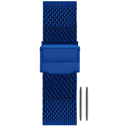 Masar Men's Milanese Mesh Watch Strap - Blue - Big Mesh Ø 1mm - Universal