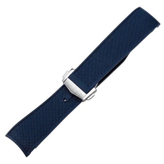 Masar Bracelet en Caoutchouc FKM Compatible avec Longines Hydroconquest 21mm - Boucle Déployante / Incurvé