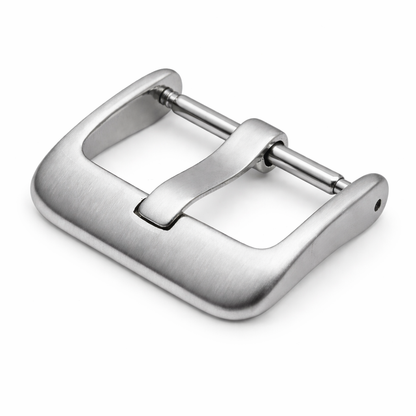 Masar Boucle Argent Brossé , Fermoir pour Bracelet Montre – Ardillon Large 3mm - Profil avant arrondi - 1 Pc