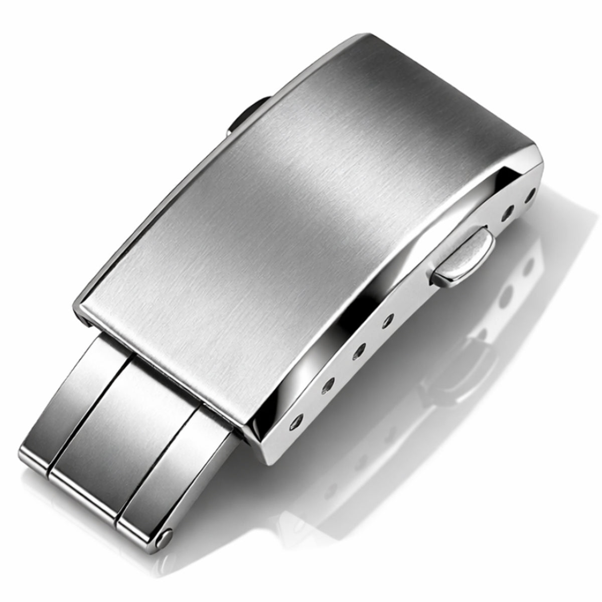 Boucle Déployante Bracelet Montre CTS - Fermoir papillon - Acier Brossé / Poli Miroir – Épaisseur Bracelet ≤ 5,3mm - 4 Trous - 1 Pc