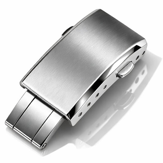 Boucle Déployante Bracelet Montre CTS - Fermoir papillon - Acier Brossé / Poli Miroir – Épaisseur Bracelet ≤ 5,3mm - 4 Trous - 1 Pc