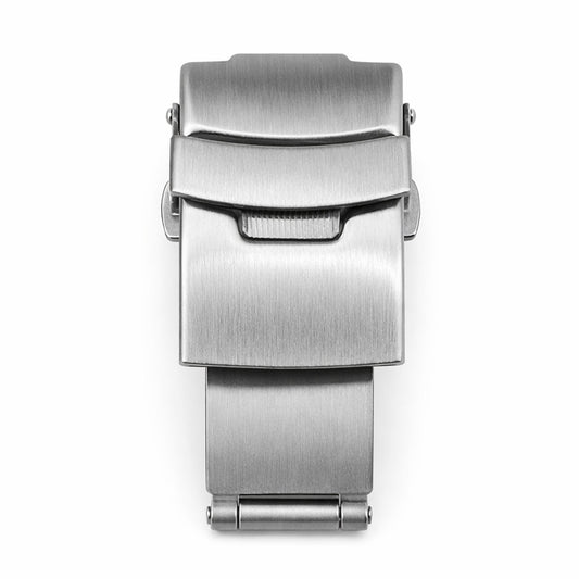 Boucle Déployante avec Ardillon Bracelet Montre à trous - Fermoir Papillon - Acier Brossé - Épaisseur Bracelet ≤ 4,00mm - 1 Pc