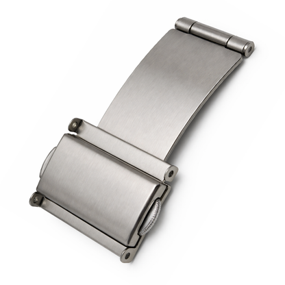 Fibbia Déployante Corta ( Titanio ) Bracciale Orologio senza ardiglione - Chiusura 3 Piega a Farfalla - 1 Pz