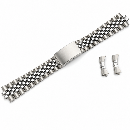 Masar Bracelet Montre Jubilee en Acier pour Rolex / Tudor - Vintage en Acier Brossé / Poli Miroir - Incurvé