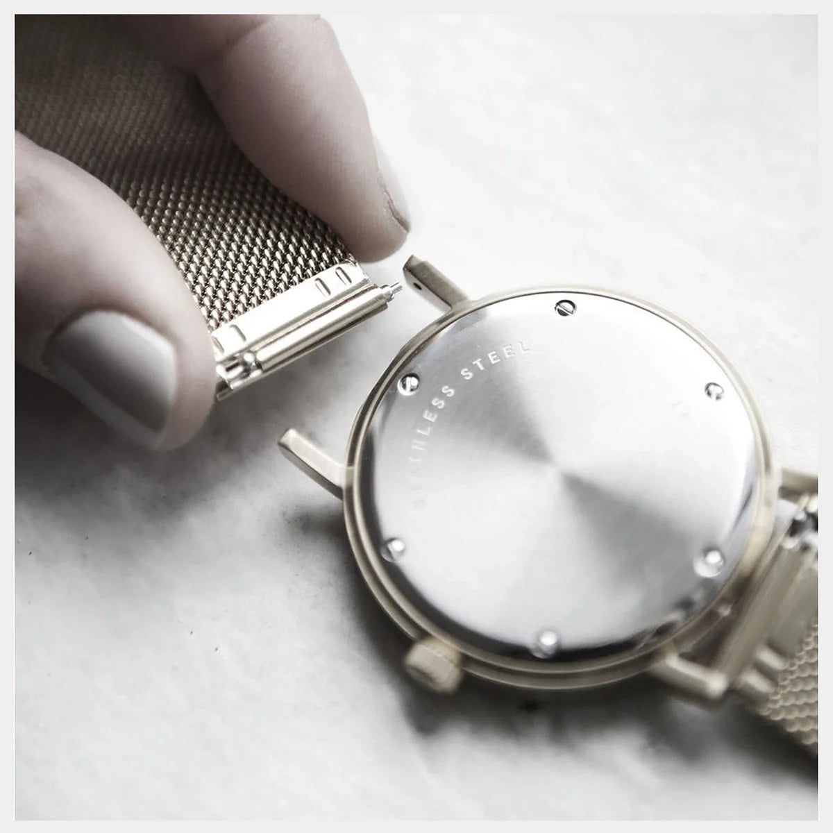 Masar Premium 316L Stainless Steel Watch Strap – Milanese Mesh Ø0.6mm – Quick Release – Universal – Silver