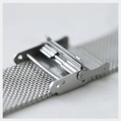 Correa de malla milanesa para reloj, 18 mm, malla fina de oro rosa, diámetro 0,4 mm, universal