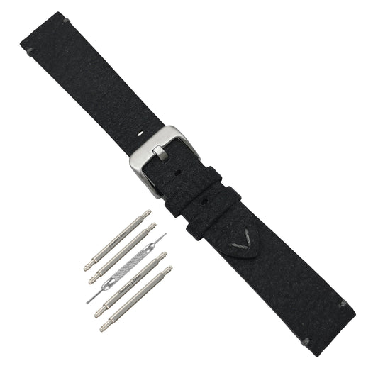 Cinturini per orologio vegani neri 18mm, 20mm, 22mm - Foglie di ananas