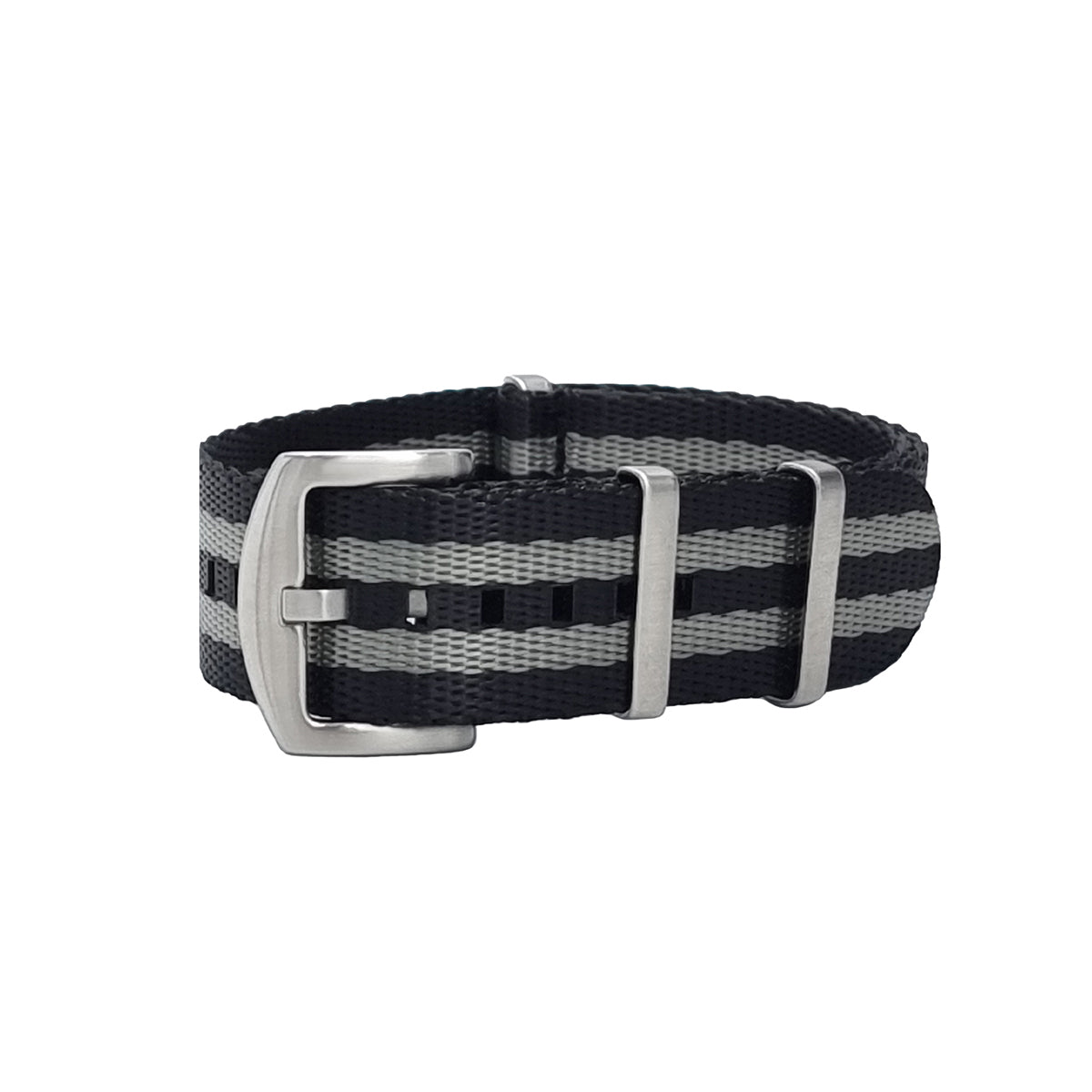 Bracelet de montre 22mm Noir Gris - Nylon James Bond