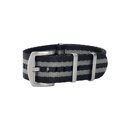Bracelet de montre 22mm Noir Gris - Nylon James Bond