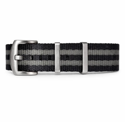Bracelet de Montre NATO Nylon Gris/Noir James Bond 007 - Boucle Satinée – Homme