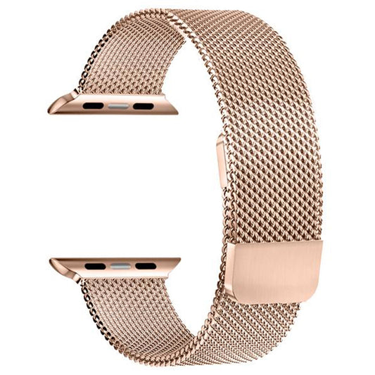 Bracelet Milanais Doré Or Rose – Compatible avec Apple watch - Double Magnétique