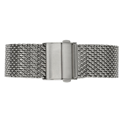 Silver Milanese Mesh Watch Bracelet Ø 1.0mm - Deployment Clasp - Men's - Universal