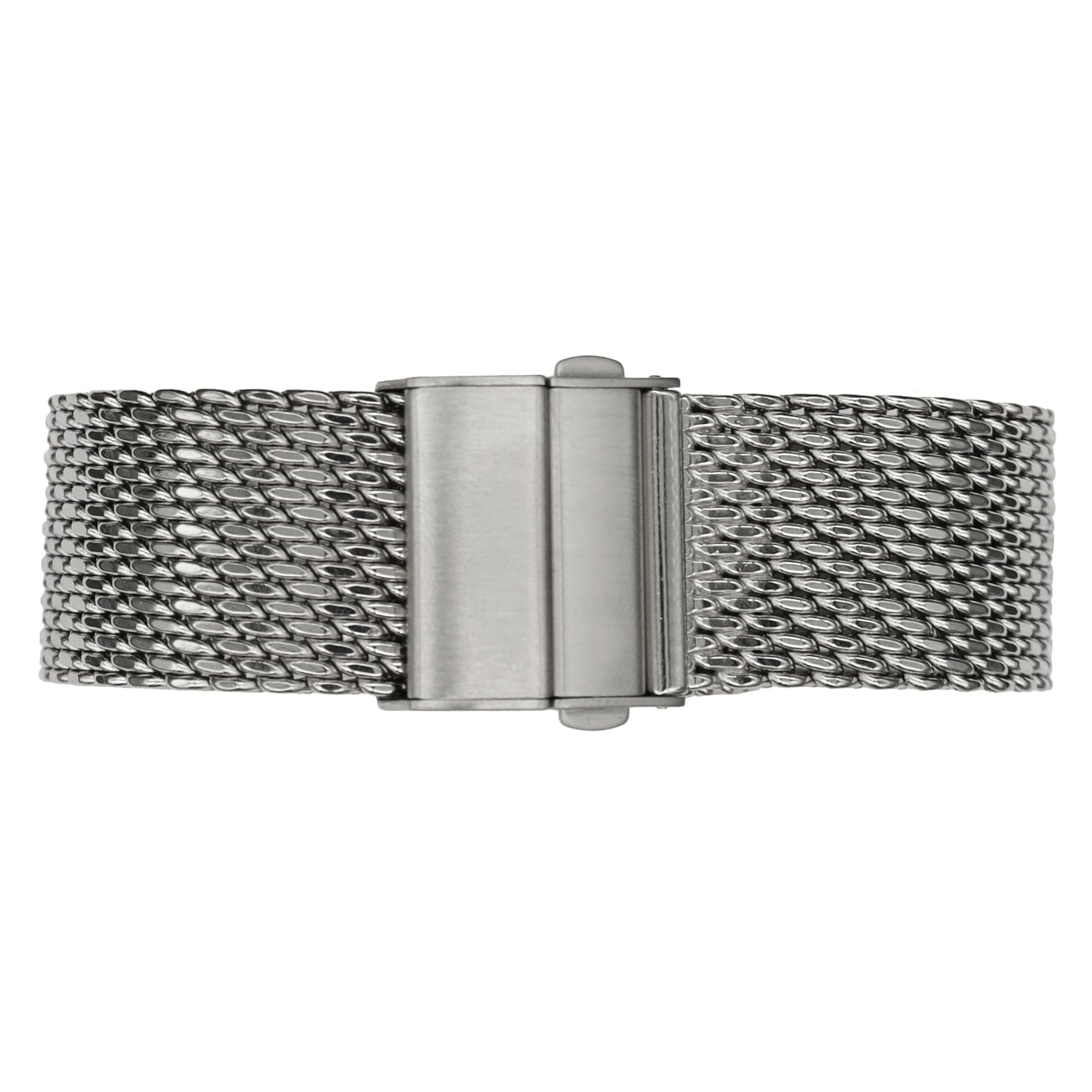 Masar Silver Milanese Mesh Watch Bracelet Ø 1.0mm - Deployment Clasp - Men's - Universal