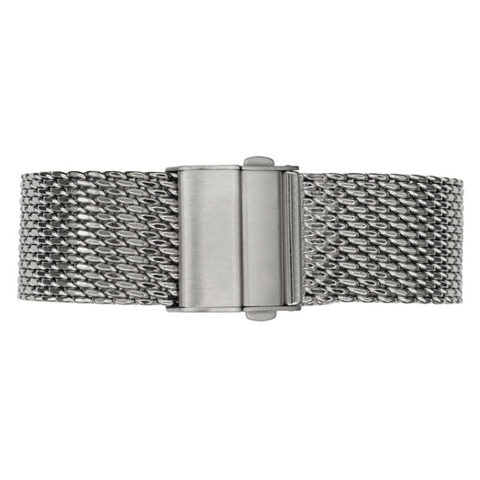 Bracciale per orologio in maglia milanese argento Ø 1,0 mm - Chiusura deployante - Uomo - Universale