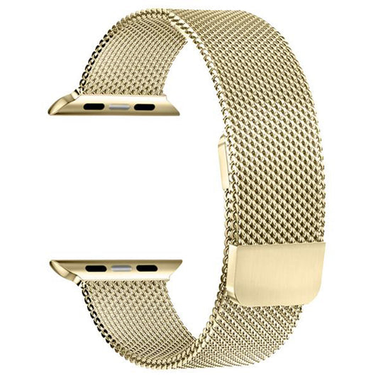 Bracelet milanais compatible Apple watch iwatch band - Maille Milanaise Double magnétique - Or