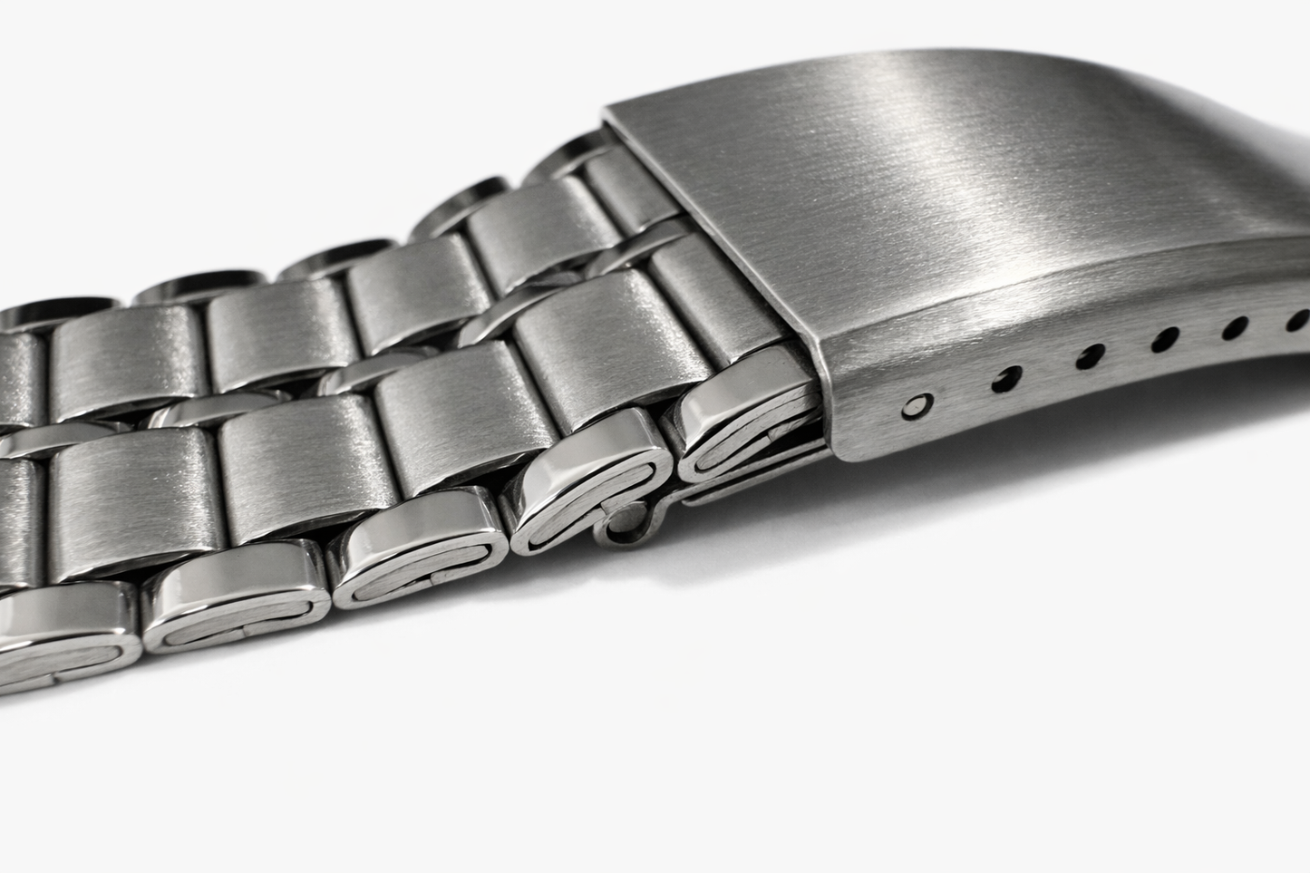 Bracelet Montre Acier Vintage 5 maillons - Déployante - Poli Miroir / Brossé