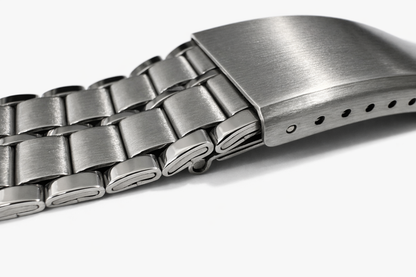 Bracelet Montre Acier Vintage 5 maillons - Déployante - Poli Miroir / Brossé