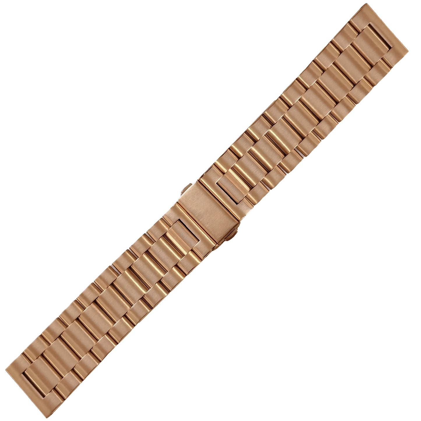 Bracelet de Montre 22mm Doré Or Rore à Maillons Acier Inoxydable 304L - 3 Rangées