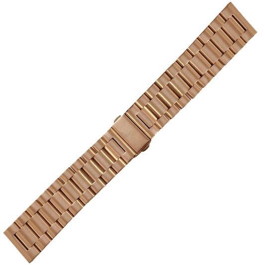 Bracelet de Montre 22mm Doré Or Rore à Maillons Acier Inoxydable 304L - 3 Rangées