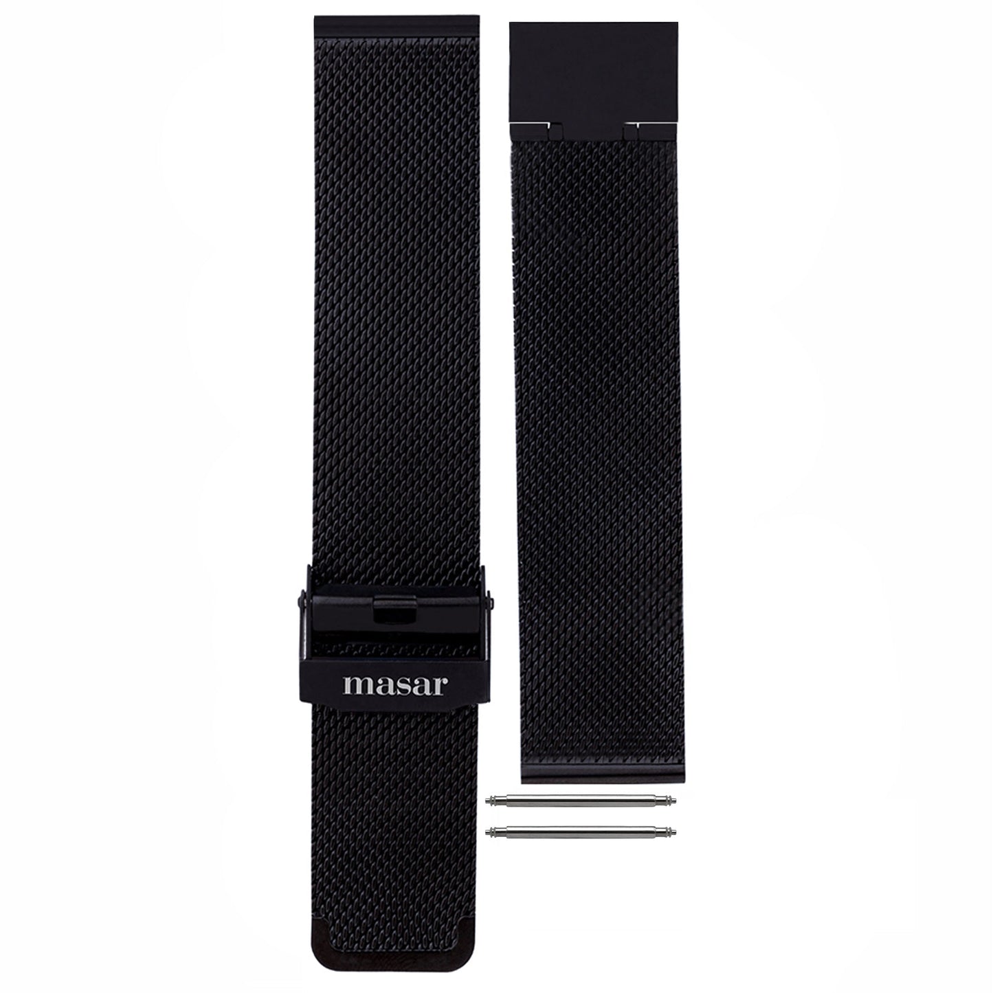 Cinturino per orologio in maglia milanese nera premium Ø 0,6 mm - Universale