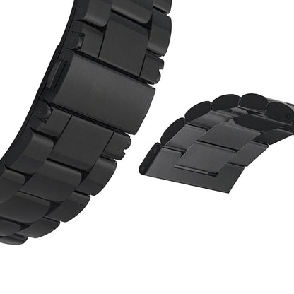 Bracelet de Montre 22mm à Maillons Acier Inoxydable 304L - 3 Rangées - Noir