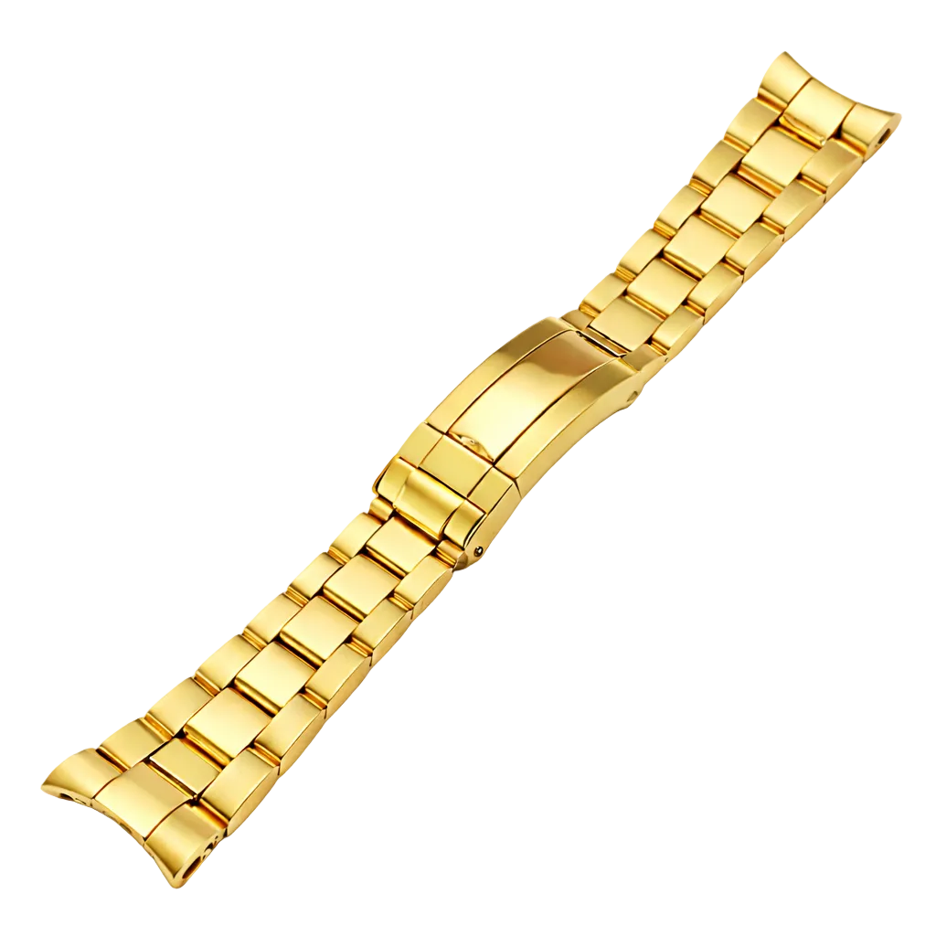 Cinturino per orologio in acciaio e oro 21mm per Rolex Oyster massiccio / curvo - lucido a specchio / spazzolato