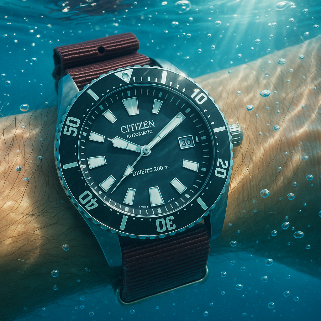 Masar Bracelet montre NATO Nylon Bordeaux Rouge-Pourpre – Boucle Doré Or Rose