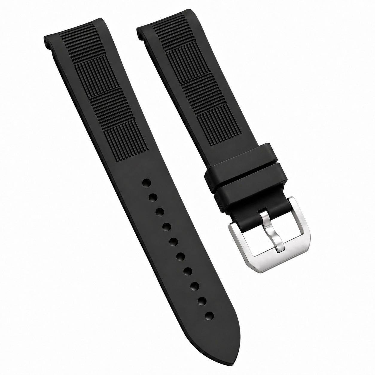 Bracelet Montre en Caoutchouc FKM - Motif quadrillé / Incurvé - Universel