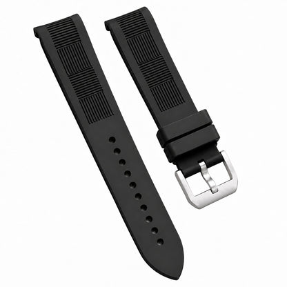 Bracelet Montre en Caoutchouc FKM - Motif quadrillé / Incurvé - Universel