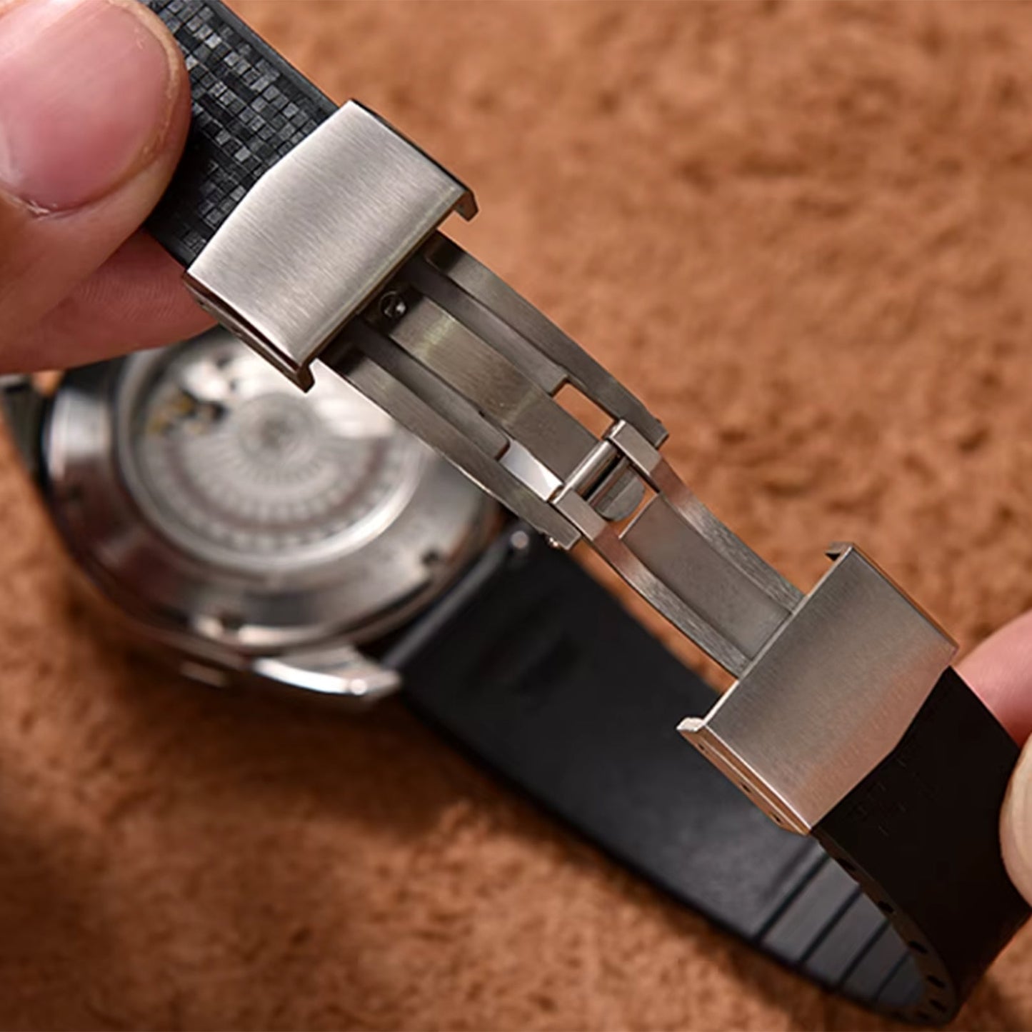 Masar Bracelet Montre Caoutchouc FKM Mosaïque – Rapide / Boucle Déployante