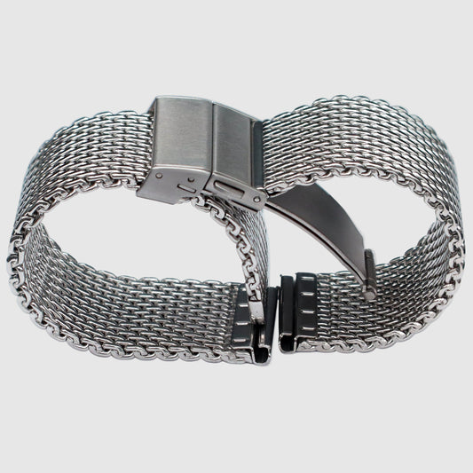 Bracelet montre Argent Maille Milanaise Ø 1,0mm - Boucle Déployante – Homme – Universel