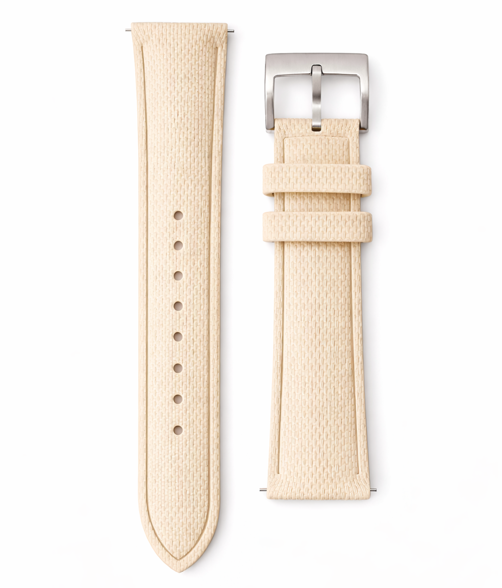 Masar Bracciale Orologio Gomma FKM - SAILCLOTH Finemente Testurizzato - Rapido - Fibbia Ad Ardiglione - Universale
