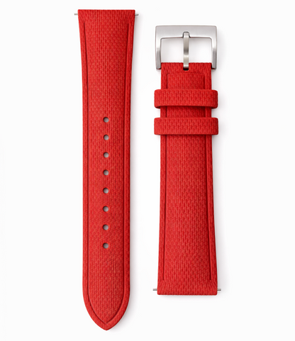 Masar Bracciale Orologio Gomma FKM - SAILCLOTH Finemente Testurizzato - Rapido - Fibbia Ad Ardiglione - Universale