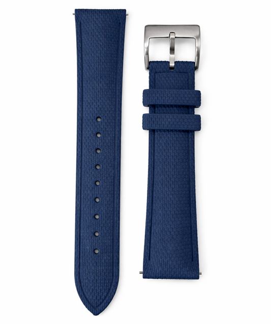 Masar Bracelet Montre Caoutchouc FKM - SAILCLOTH Finement Texturé - Rapide - Boucle Ardillon - Universel