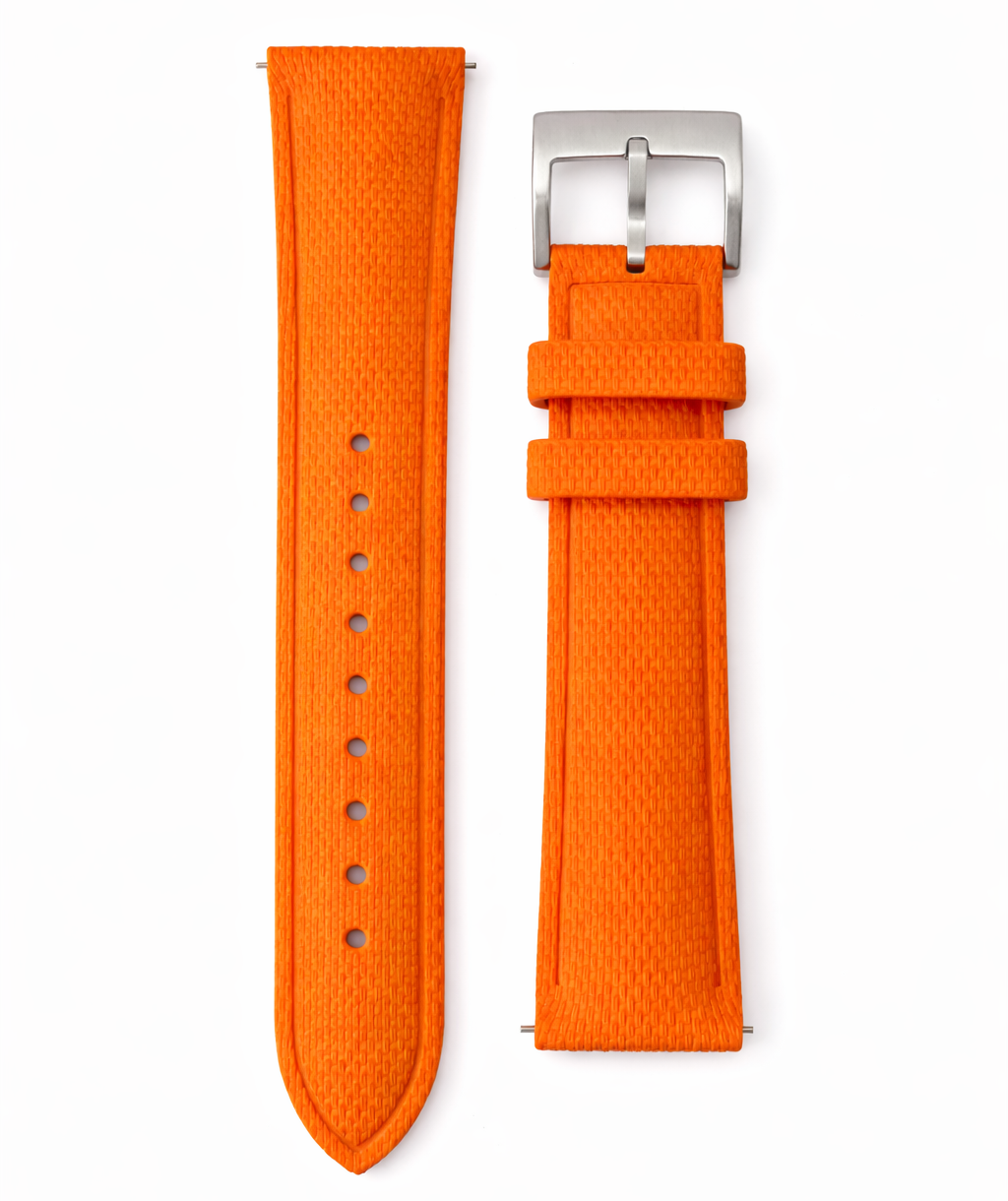 Masar Bracciale Orologio Gomma FKM - SAILCLOTH Finemente Testurizzato - Rapido - Fibbia Ad Ardiglione - Universale