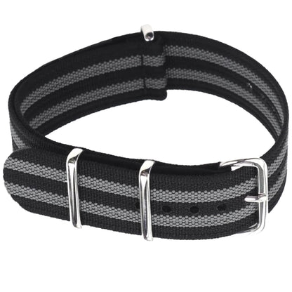 Masar Bracelet Nato 20mm James Bond G10 Nylon - Gris Noir