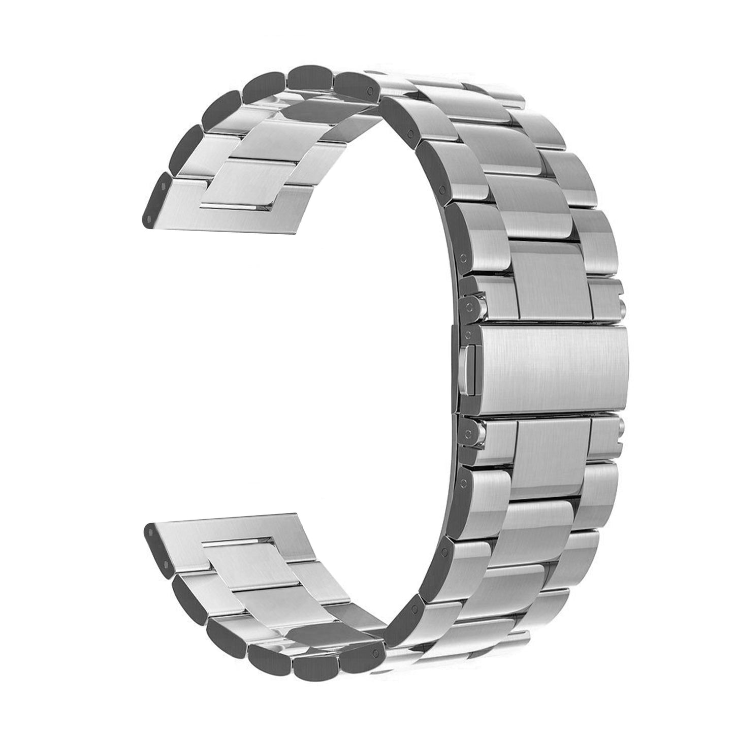 Bracelet de Montre 22mm à Maillons Acier Inoxydable 304L - 3 Rangées - Argent